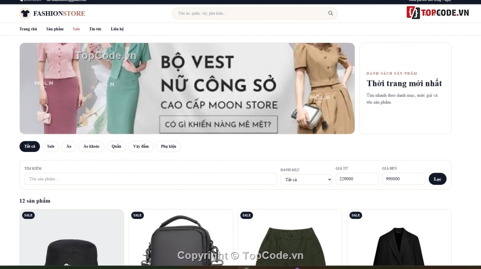 web bán quần áo,bán quần áo,Fashion Store